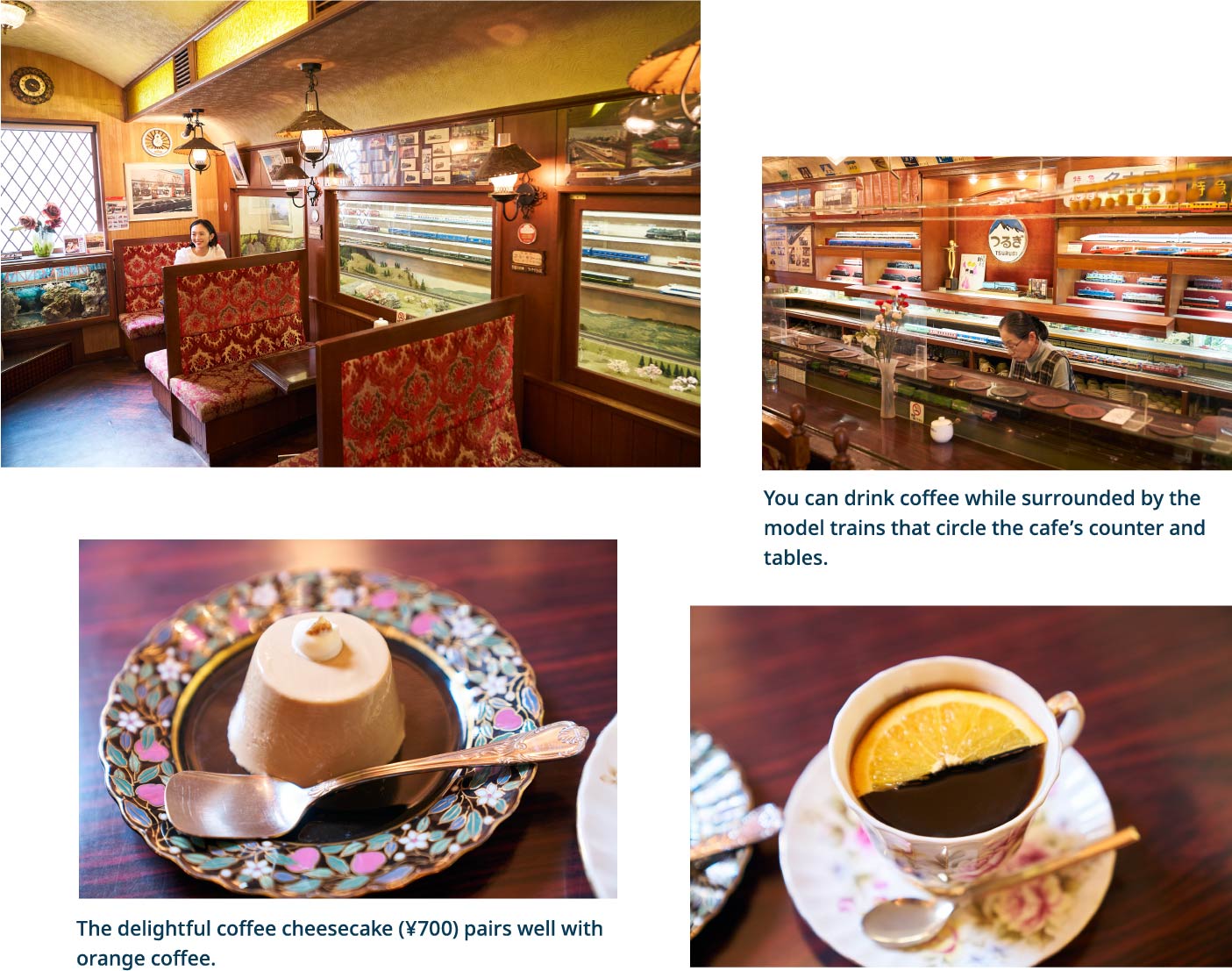A retro cafe with an exciting train-themed interior! Cafe Station Blue Train